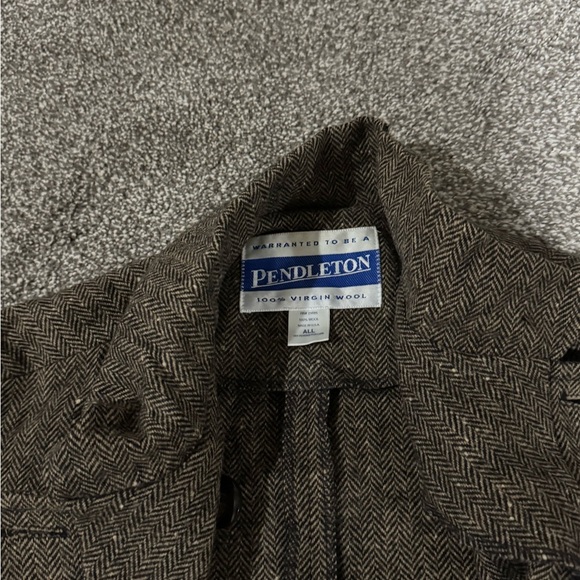 Pendleton Long Cape Brown One Size Vintage 100% Wool USA Made - Picture 3 of 3